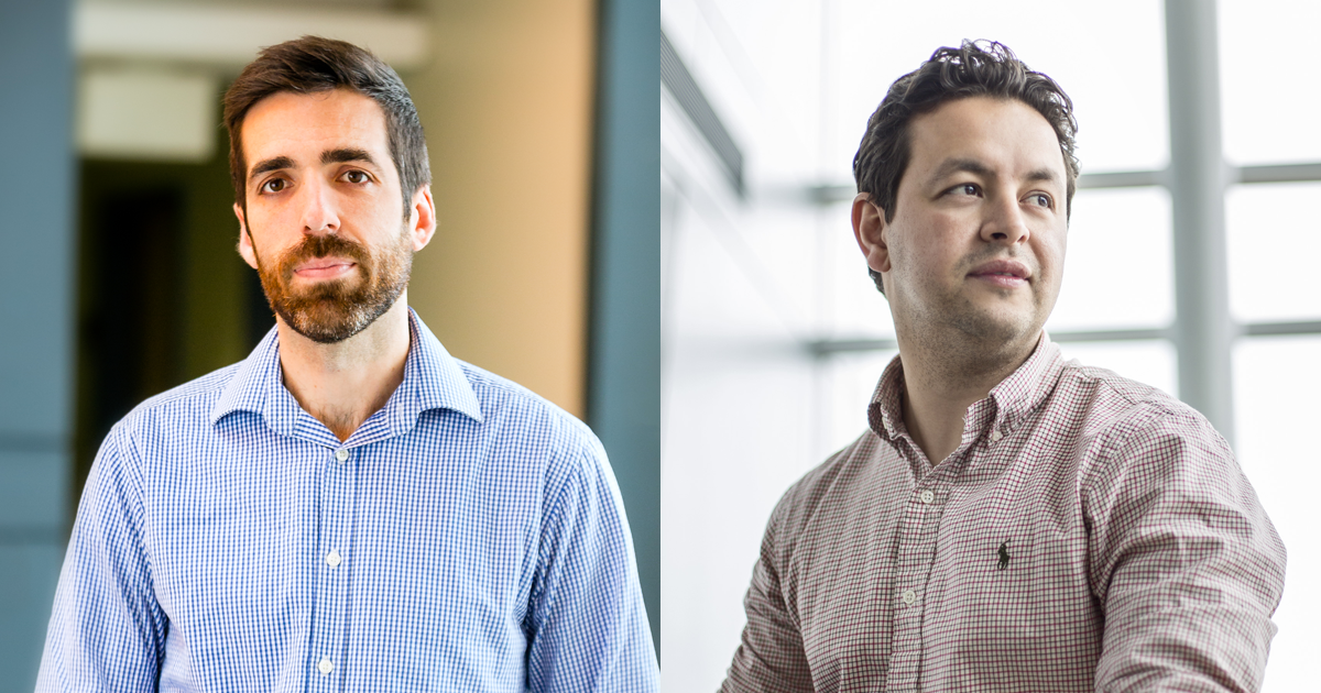 From left to right: Stéphane Kéna-Cohen, Assistant Professor, Department of Engineering Physics, Polytechnique Montréal; Oussama Moutanabbir, Associate Professor, Department of Engineering Physics, Polytechnique Montréal.